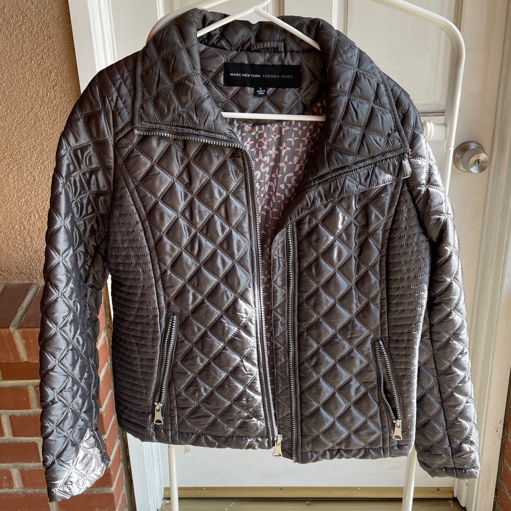 Marc New York Gray Quilted Puffer Jacket